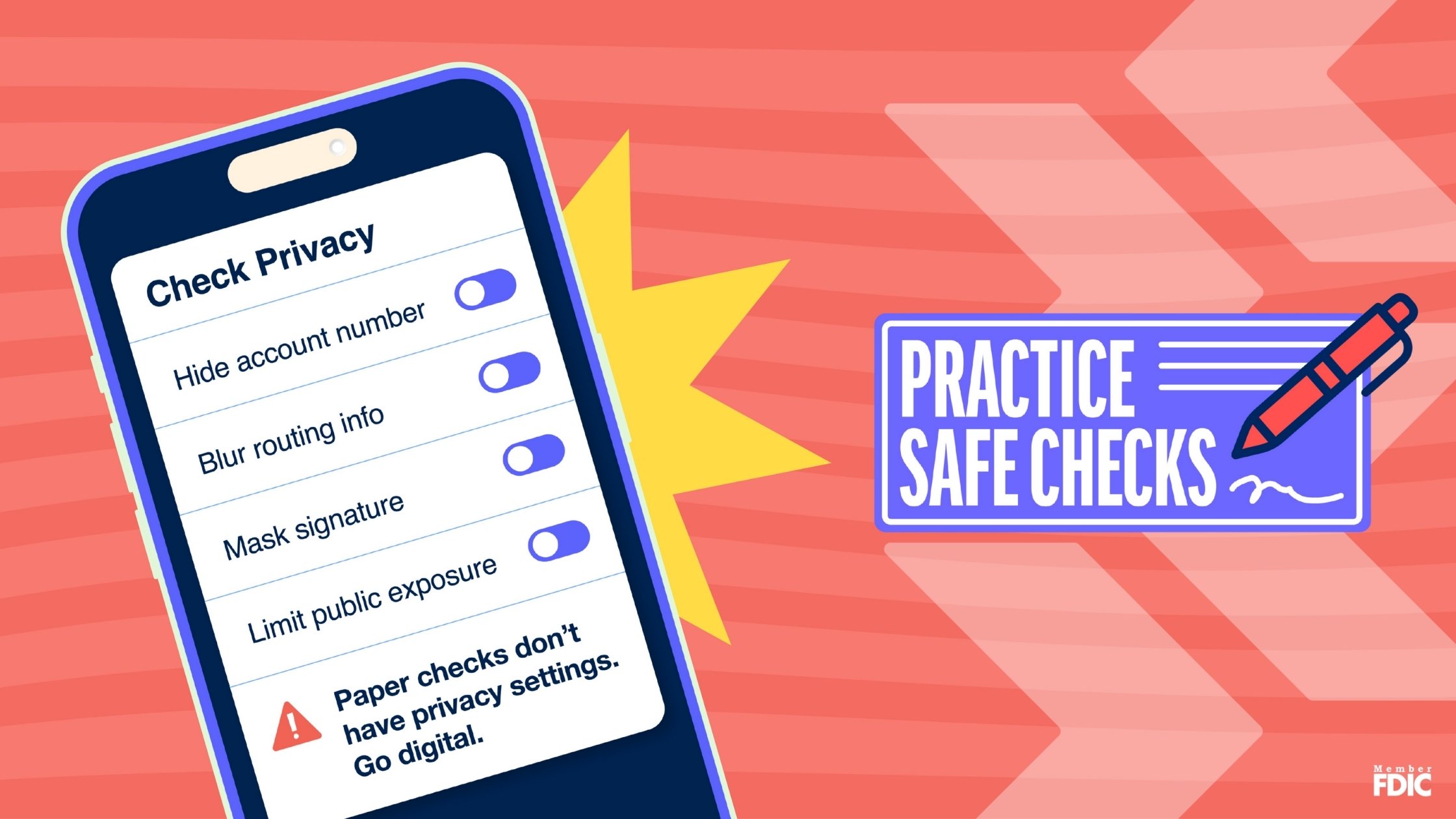 Digital payment privacy options displayed on phone as s